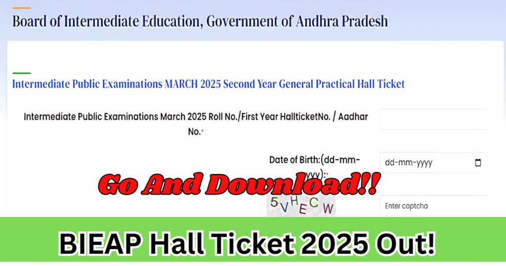 BIEAP Inter Practical Hall Ticket 2025