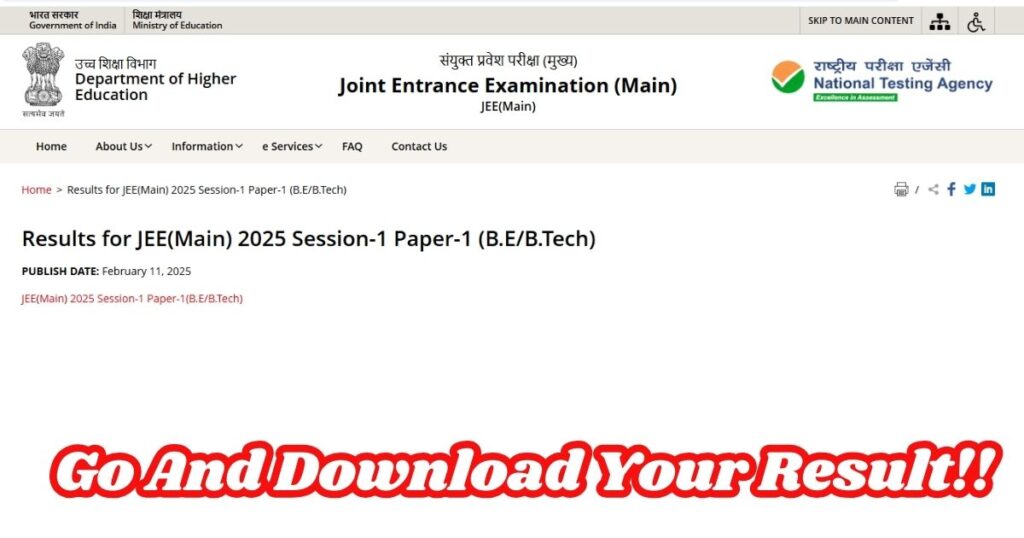JEE Mains 2025 Result